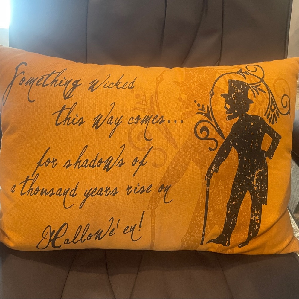 Bethany Lowe Halloween Pillow in Orange and Black